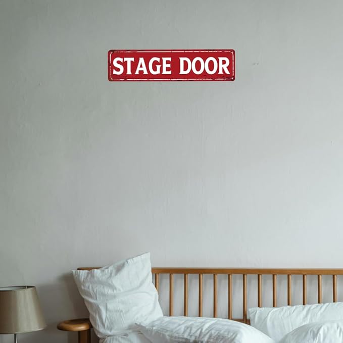 Home Theater Decor Stage Door Sign Vintage Metal Tin Signs Theatre Posters For Home Movie And Musical Theater Concert Entry Sign Musical Theater Wall Art Decor 16x4 Inches