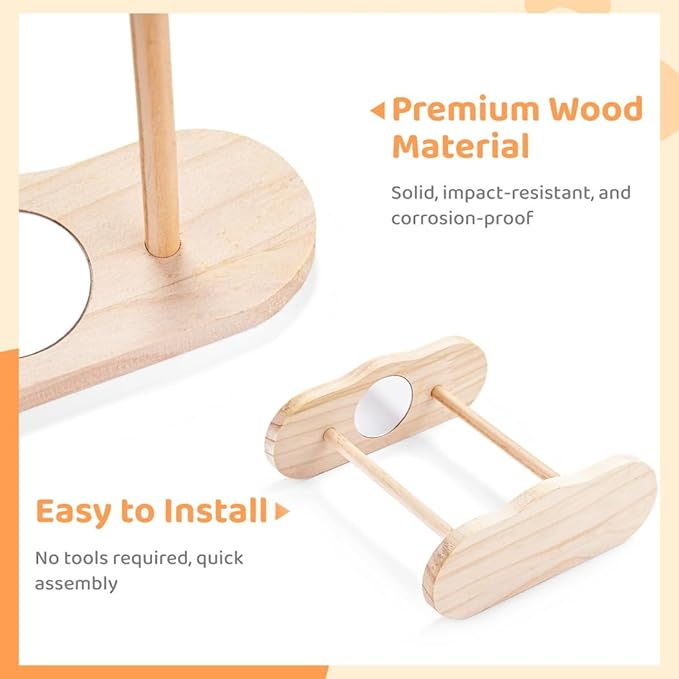 Chick Stand Training Perch, Wood Chicken Roosting Bar for Entertainment, Wooden Chick Perch, Chick Jungle Gym Perch Toy for Coop & Brooder