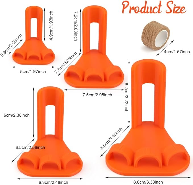 4-Piece Poultry Leg Splint Set with Holes- Professional Bumble Foot Treatment for Chickens & Duck for Fractures,Curled Toes,Osteoarthritis,Complete Bumblefoot Treatment Solution for All Growth Stages