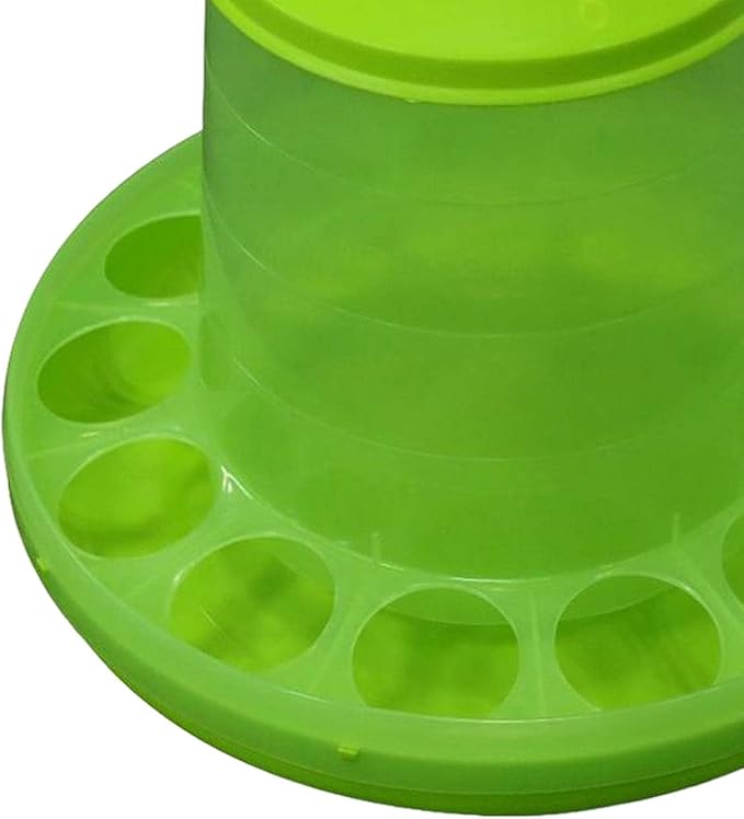 Chicken Feeder Waterer Feeding Container Breeding Supplies Feed Bucket Barrel Automatic Poultry Feeder for Ducks, Quails, Goose, Hen, Birds, 28x24cm No Bracket