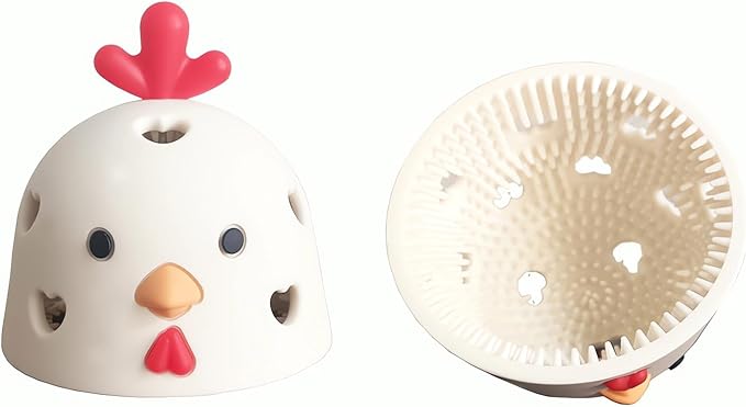 Egg Brush, Silicone Egg Scrubber, 2PCS (Beige)