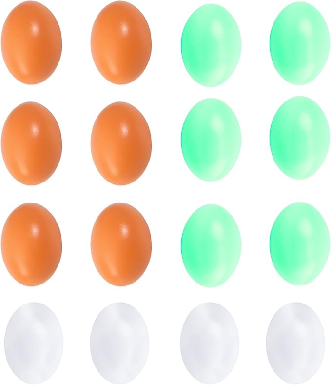 16 Pcs Wooden Dummy Nest Eggs - Faux Fake Eggs for Laying Hens, Poultry Training Mannequin Eggs