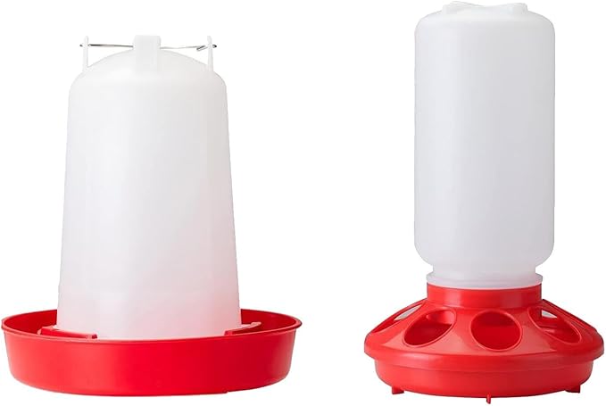 1kg Poultry Feeder and 1.5L Chick Waterer Starter Kits Poultry Feeding Equipment Quail Feeder Duck Feeder for Chicks Backyard
