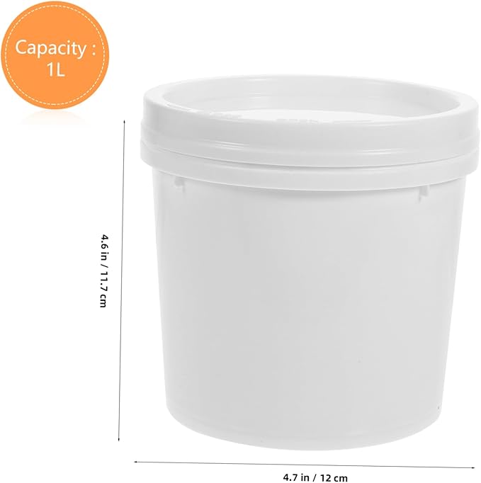 VOSAREA 4Pcs Food Grade Water Bucket with Lid Portable Utility Container for Home Factory Farm Use and Leak Design