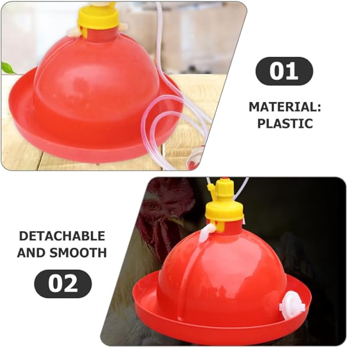 BESPORTBLE Automatic Chicken Waterer Set for Poultry Farm Large Capacity Feeder Waterer Kit Easy Install Clean Random - 13.78X13.78X12.20 Inch