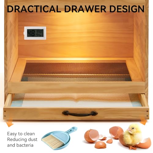 Brooder Box for Chicks, Wooden Chicken Brooder with Heat Lamp - Image 3