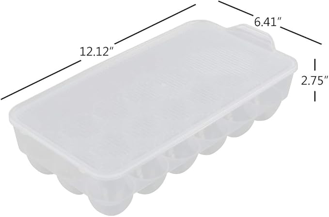 4-Pack Clear Covered Egg Holders, Egg Holder For Refrigerator, Plastic Refrigerator Egg Trays with Lids, Fit 18 x 4 Eggs (72 Eggs)