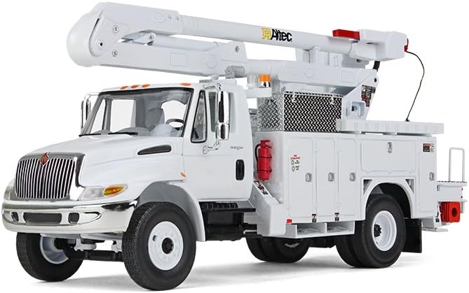 First Gear White: International DuraStar with Utility Bucket Body