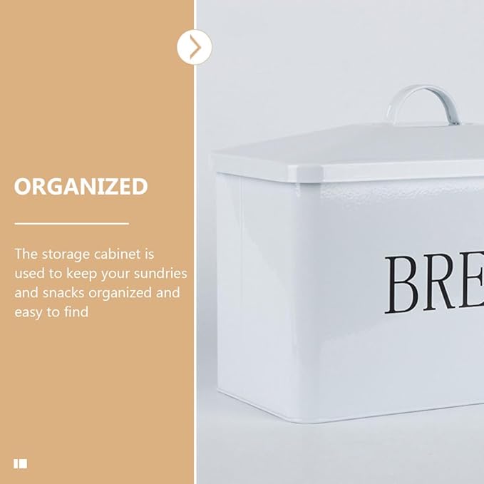 Bread Box for Kitchen Countertop with Metal Grain Storage Container, Square Multifunctional Kitchen Organizer, Sturdy Iron Bread Holder for Home Pantry Storage