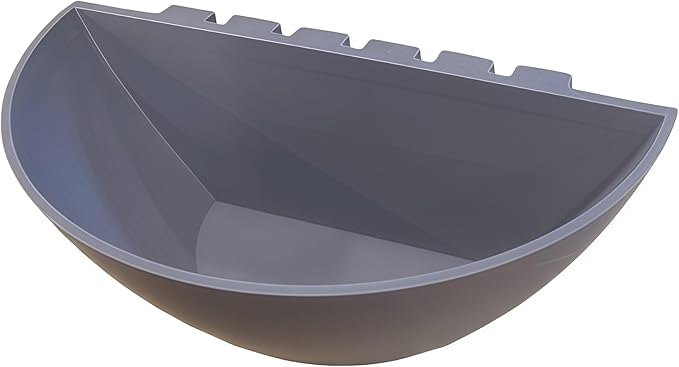 Hanging Poultry Feeder for Chickens and Ducks, Gravity-Feed Distributor, Pet Feed and Water Bowl for 19mm and 25mm Wire Grids (Grey, 25mm)