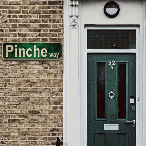 Vintage Metal Pinche Way Street Sign - 4''x16''in Wall Art Decoration - Retro Tin Ben Dover Lane Room Home Bar Pub Cafe Decor Signs