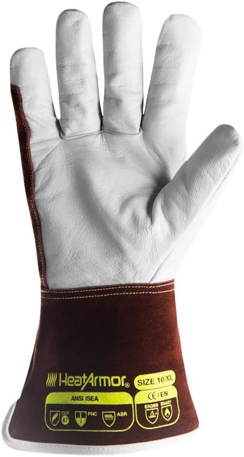 HexArmor High-Heat Resistance HeatArmor Gloves| Impact Protection | A9 Level Cut-Resistant | Welding Work Glove