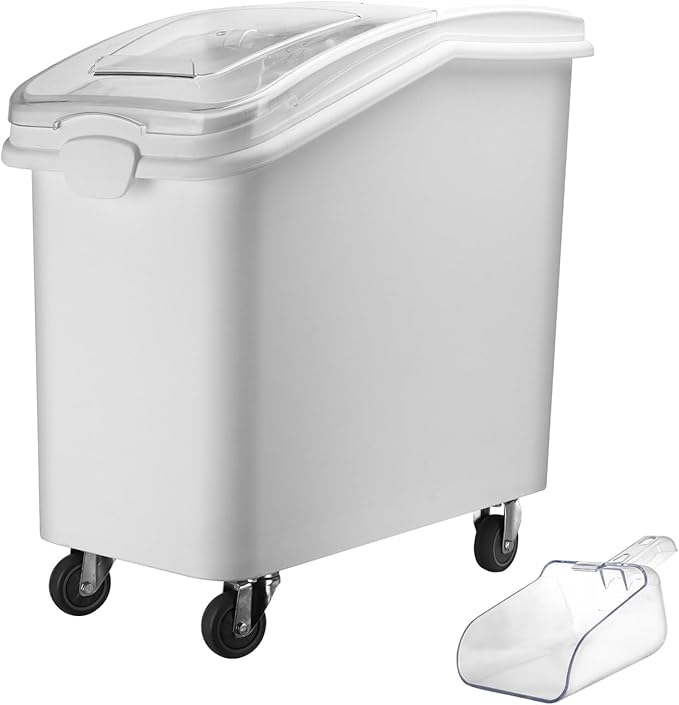Ingredient Storage Bin,26 Gallon Dispenser Bin with Scoop for Dry Food, Sugar, Baking Supplies,Kitchen Rice Cereal Flour Bin,BPA Free,Pet Food Storage Container,Dog Cat Birds Food (26 Gallon)