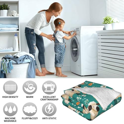 Cute Sheep Throw Blanket Sheep Gifts for Boys Girls 50"x40" - Flannel - Image 7