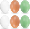 YunKo 6Pcs Wooden Fake Nest Eggs Easter Eggs for Craft Get hens to Lay Eggs 3 Colors