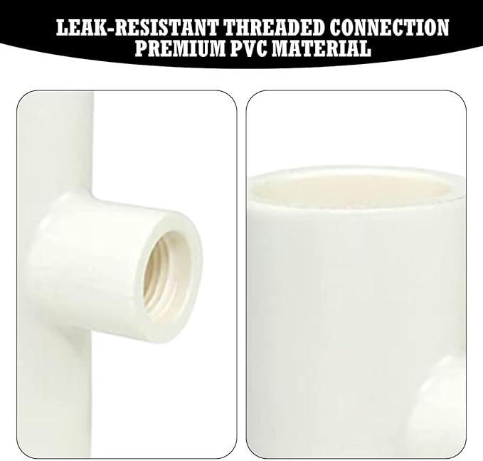 50 Pack Chicken Waterer PVC Tee Fittings, PVC Tee Fitting for Threaded Poultry Nipples Water Drinker and Feeder Cups, Chicken Automatic Poultry Waterers