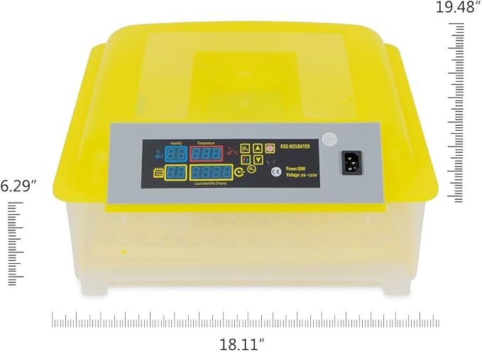 Egg Incubator Automatic Digital Hatcher Machine with Turning Temperature Control for Hatching Chicken Duck Goose Quail (48 Eggs)