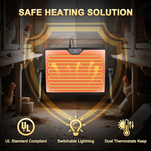 Smart 180W Chicken Coop Heater with Remote Control - Black, Low Energy Consumption - Image 3