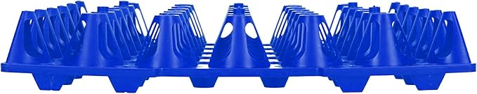 Haofy 5PCS Egg Storage Crates Stackable Chicken Trays, Green Plastic 30 Cell Egg Holders for Home Farm Kitchen Storing Sorting Packing Shipping (Blue)