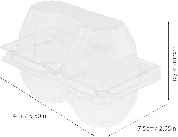 DOITOOL Goose Egg Packaging Box 2 Count Clear Plastic Egg Carton Tray 5.51 X 3.74 X 2.95 Inches Lightweight Portable Holder for Refrigerator Storage and Market Display