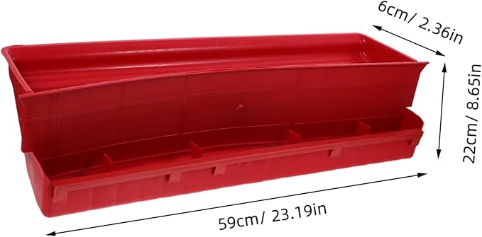 VANZACK Automatic Chicken Feeder Adjustable Feeding Trough Gravity-Fed Poultry Food Container for Quail and Chickens 2-Piece Set Easy to Install