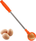 Egg Grabber Telescopic Tool - Stainless Steel, Extendable Egg Nut Collector | Long Reach Grabber For Chicken Coops Poultry Houses Farms Yards Gardens, Multi-Functional Outdoor Eggs Picker, Easy Harves