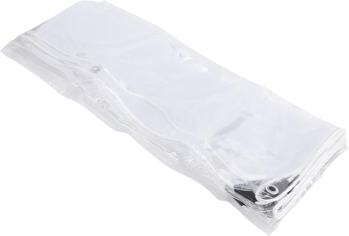 Chicken Coop Cover, 2x3m Transparent PVC Windproof Rainproof Winter Cover with 14 Elastic Straps and 10m Rope, for Porch Fences Terrace Courtyards Roofs Carports Balconies
