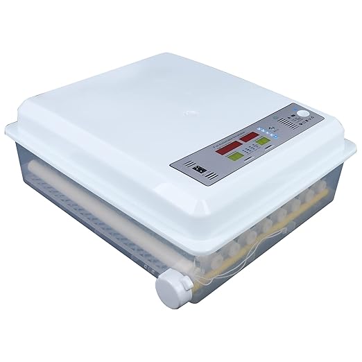 Eggs Incubator, 64 Eggs LCD Digital Automatic Incubator with Egg Turning and High-Temp Alarm, Double Power Supply Household Mini Incubator Box for Chickens Ducks Goose Birds