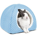 Rabbit Hideout Large Bunny Bed Washable Rabbit House - Light blue, Foam by Tierecare