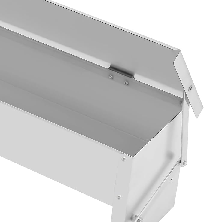 22lbs Automatic Chicken Feeder, Stainless Steel No Waste Poultry Feeder, for Chickens, Ducks, Geese, Fowl
