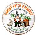 Carrot Patch & Market Round Aluminum Metal Sign Retro Farm Fresh Bunny Rabbit Sold - 8x8 Inch by Generic