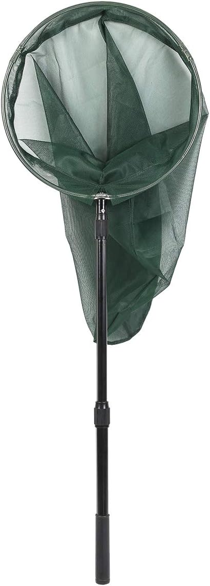 RESTCLOUD Professional Insect and Butterfly Net with 14" Stainless Ring, 26" Net Depth, Strong Aluminum Telescopic Handle Extends to 39", Full Extended to 53 Inches Green