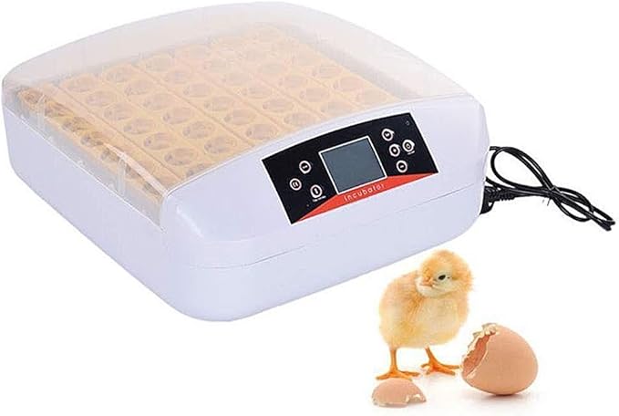 56 Egg Incubator Automatic Turning Digital Poultry Hatcher Temperature Humidity Control Built-in LED Egg Candler, for Chicken Duck Goose