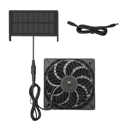 12V DC 1.8W Solar Charging 4.72-inch Fan Provides Exhaust Ventilation and Cooling for The pet House
