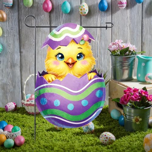 12 x 18 Inches Easter Chick Garden Flag, Double-Sided Spring Egg Garden Banner for Outdoor - Yellow, and Patio Easter Decorations - Image 6