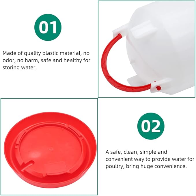 Chicken Feeder Waterer Kit Hanging 3.17 Quart Poultry Water Fountain & 6.6lb Feeder for Chick Duckling & Gosling
