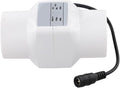 Duct Fan 12V 6W 2-Inch Inline Exhaust Blower, Quiet 38dB PVC Ventilation Fan for Kitchen, Bathroom, Chicken Coop, Warehouse Air Circulation, for 12V Solar Panel or Adapter(White)
