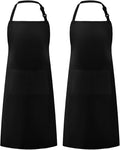 Syntus Adjustable Bib Apron with 2 Pockets Cooking Kitchen Aprons for Women Men Chef