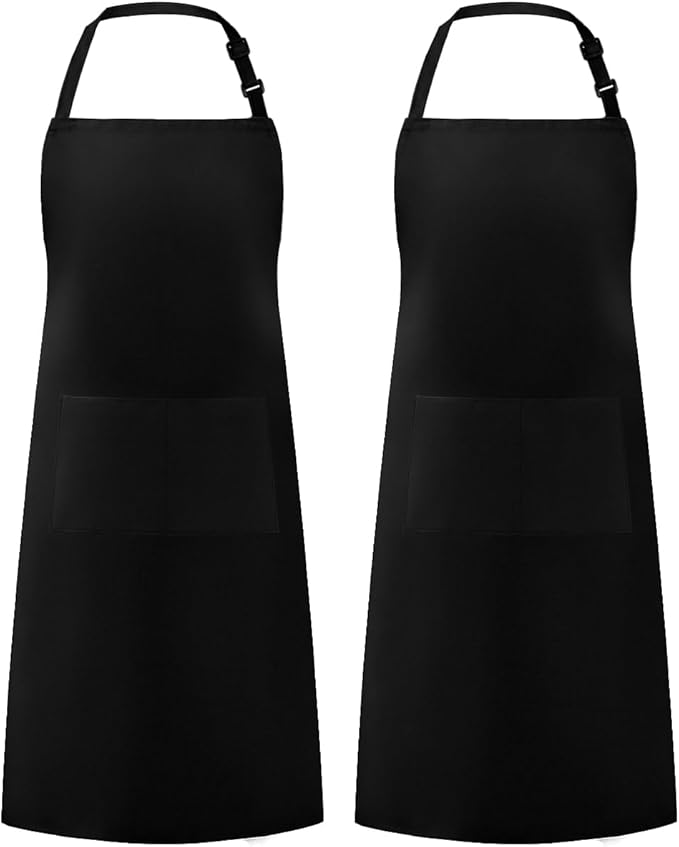 Syntus Adjustable Bib Apron with 2 Pockets Cooking Kitchen Aprons for Women Men Chef