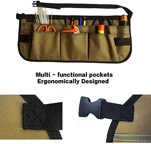 Garden Tool Waist Apron - Professional Heavy Duty Waist Work Apron with 13 Pockets, Fully Adjustable Water-resistant Gardening Utility Aprons for Men & Women
