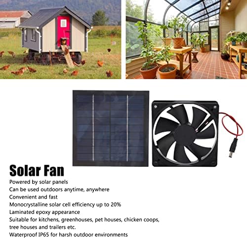 Solar Powered Fan Kit, 20W Solar Powered Fan, Solar Exhaust Fan for Chicken Coop, Greenhouse, Dog House, Shed, Pet Houses, Window Exhaust, Mini Exhaust Fan for DIY Cooling