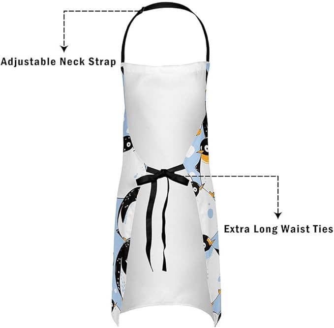 jejeloiu Cartoon Cats Apron for Women Men 26"x31"