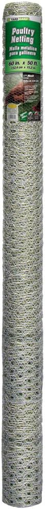 YARDGARD – 1 Inch Twisted Mesh Wire Fence – 60 Inches by 50 Feet – 20 Gauge Galvanized Steel Poultry Netting – for Chicken Coops | Rabbit Fencing | Garden Protection and Soil Erosion Control