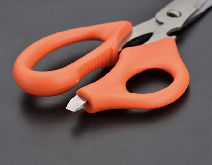 Edward Tools CleanCut All Purpose Shears 9” - Stainless Steel Kitchen Scissors for Poultry, Meat, Herbs, Utility - Dishwasher Safe - Heavy Duty Sharp Blade Cuts Wire, cable, rope (2)