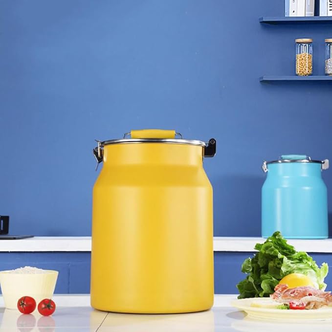 BESPORTBLE Stainless Steel 10l Rice Bucket Household Sealed Grain Storage Container Kitchen Food Storage Bin for Home Use
