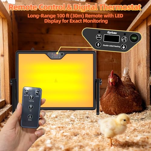 180W Smart Brooder Heat Plate with Remote, Dual-Sided Brooder Plate - Charcoal Black, ABS + aluminum-plastic panel, 4 Timer Modes - Image 4