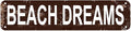 cohuodec Beach Dreams Metal Wall Sign 16x4 Inch - Coastal Rustic Decor for Bedroom, Beach House, Summer Home