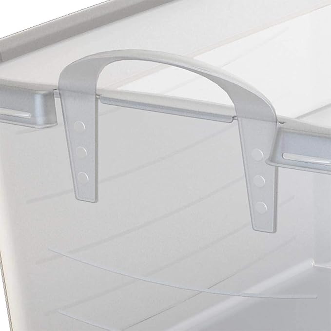 Life Story 18 Pack Light Duty Stackable Storage Bin, 55 Quart Home Organizer, Versatile Lightweight Locking Bins with Carrying Handles, Clear