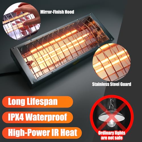 Chicken Coop Heat Lamp,600W High-Power Adjustable Chicks House Brooder Heater Warmer Lamp - L14xW6xH2 inch - Image 3