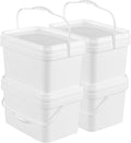 3 Gallon Food Grade Bucket with Lids, Plastic Utility Bucket Pail, 4 Packs
